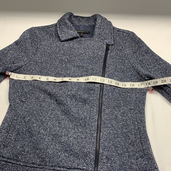 Banana Republic Asymmetrical Sweater Jacket Small Navy Blue/White Mix - Picture 10 of 12